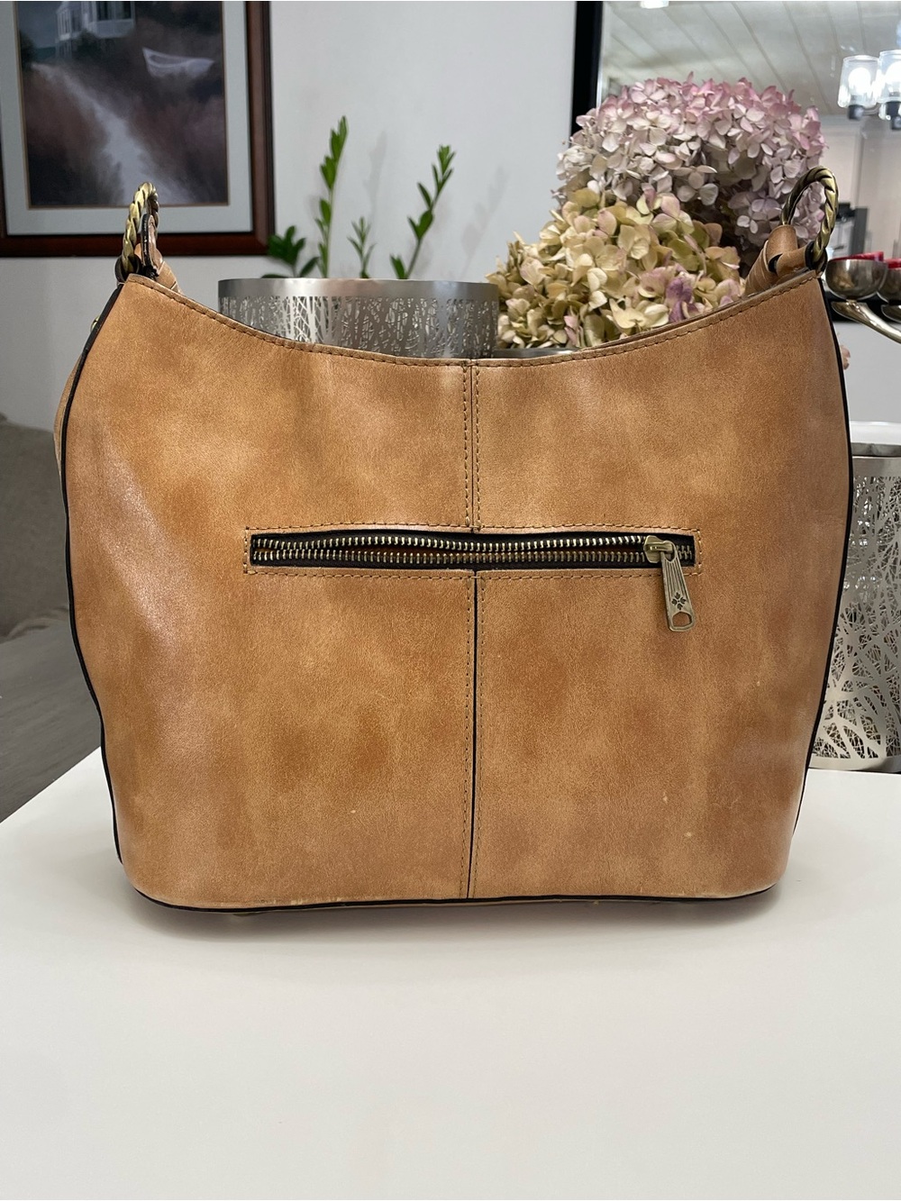 Patricia Nash Woven Leather Hobo Bag in Tan - Picture 2 of 12